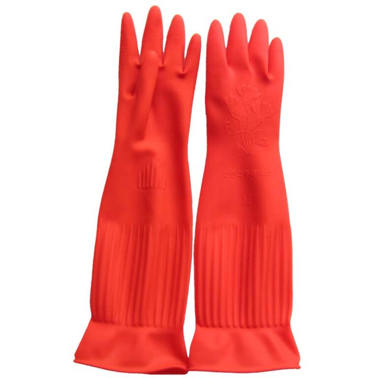 2 45CM long cuff household waterproof latex gloves