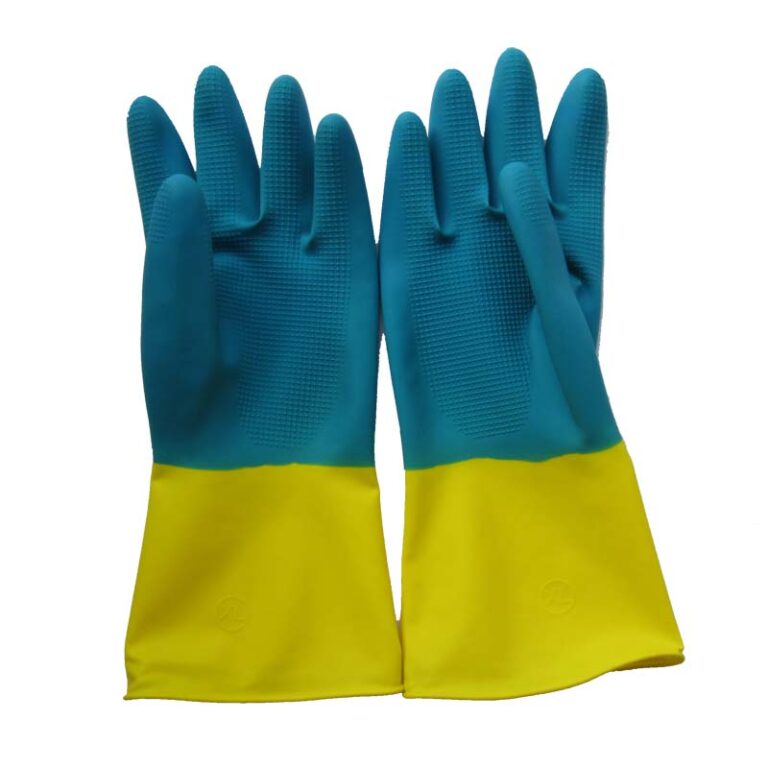 BICOLOR BLUE AND YELLOW INDUSTRIAL ALTEX GLOVES